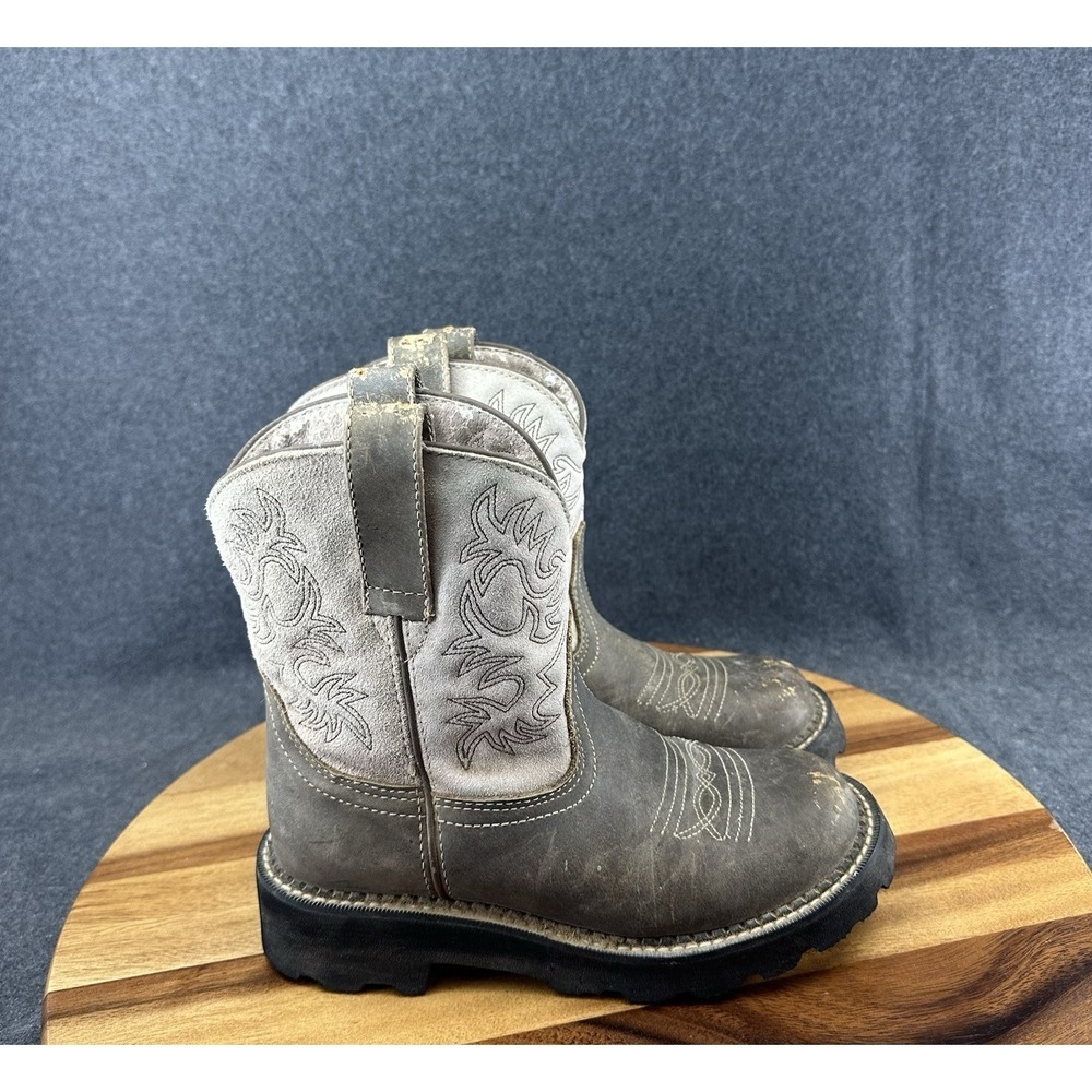 Ariat Fatbaby Womens 6B Western Cowgirl Boots White Brown Leather Lug Sole